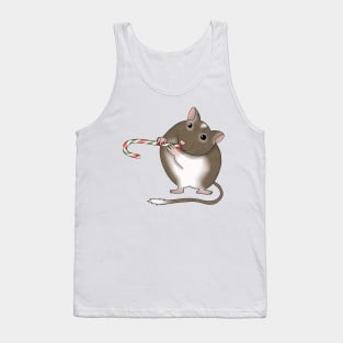 Cute brown gerbil with a candy cane Tank Top